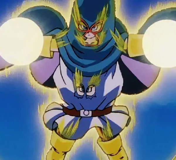 Dragon Ball Goten and Trunks disguised as Mighty Mask in Dragon Ball Z