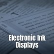 A close-up view of an electronic paper screen displaying clear, sharp printed text.