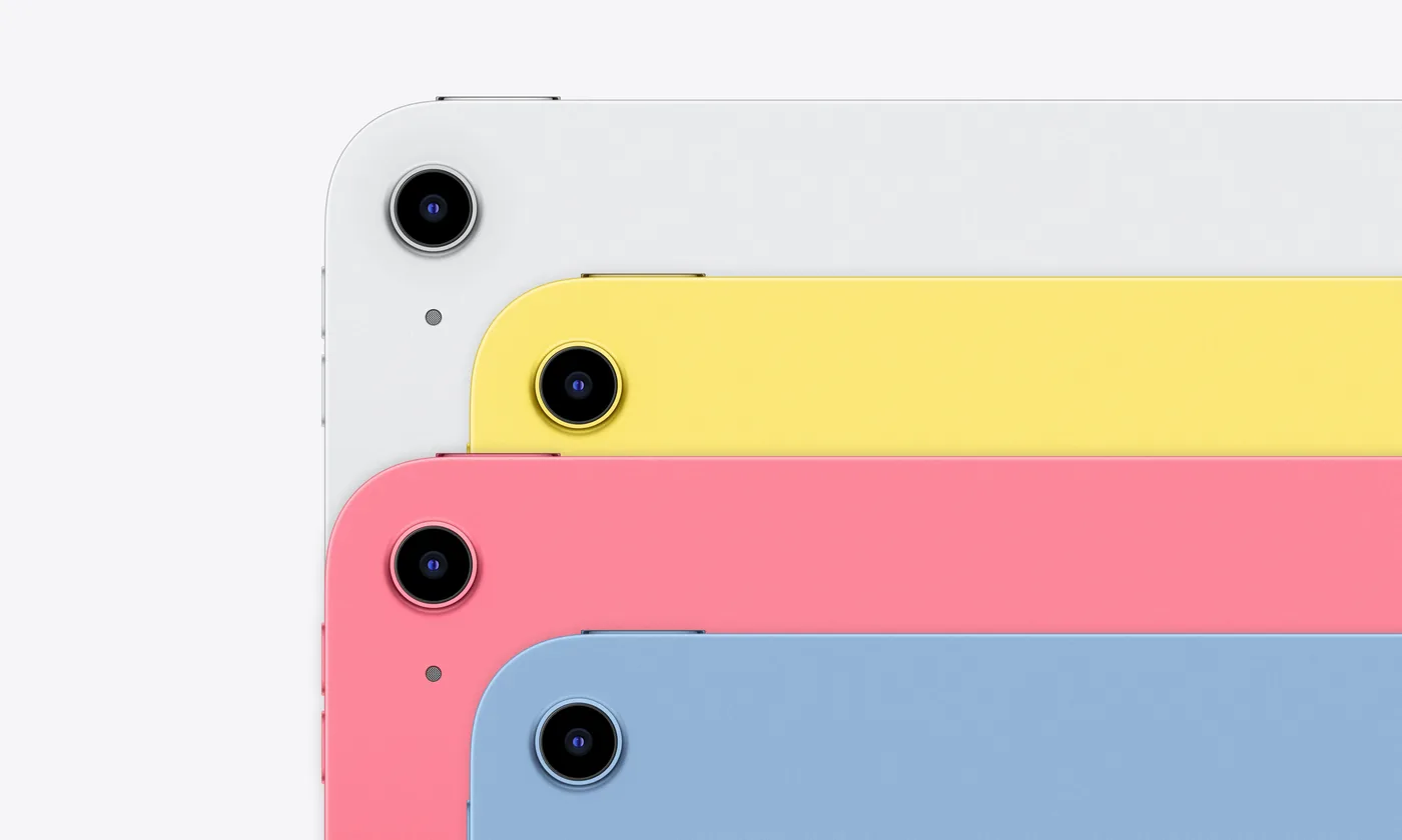 The standard Apple iPad shown in several color choices.