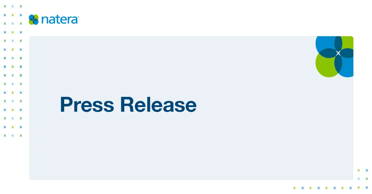 Natera announcement regarding molecular residual disease technology data.