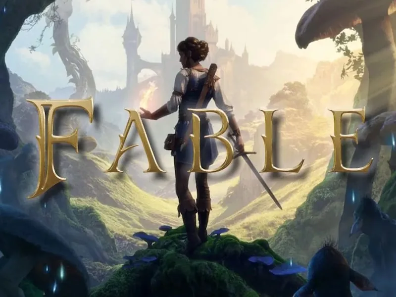 Key art from Playground Games showing the fantasy setting of the upcoming Fable release.