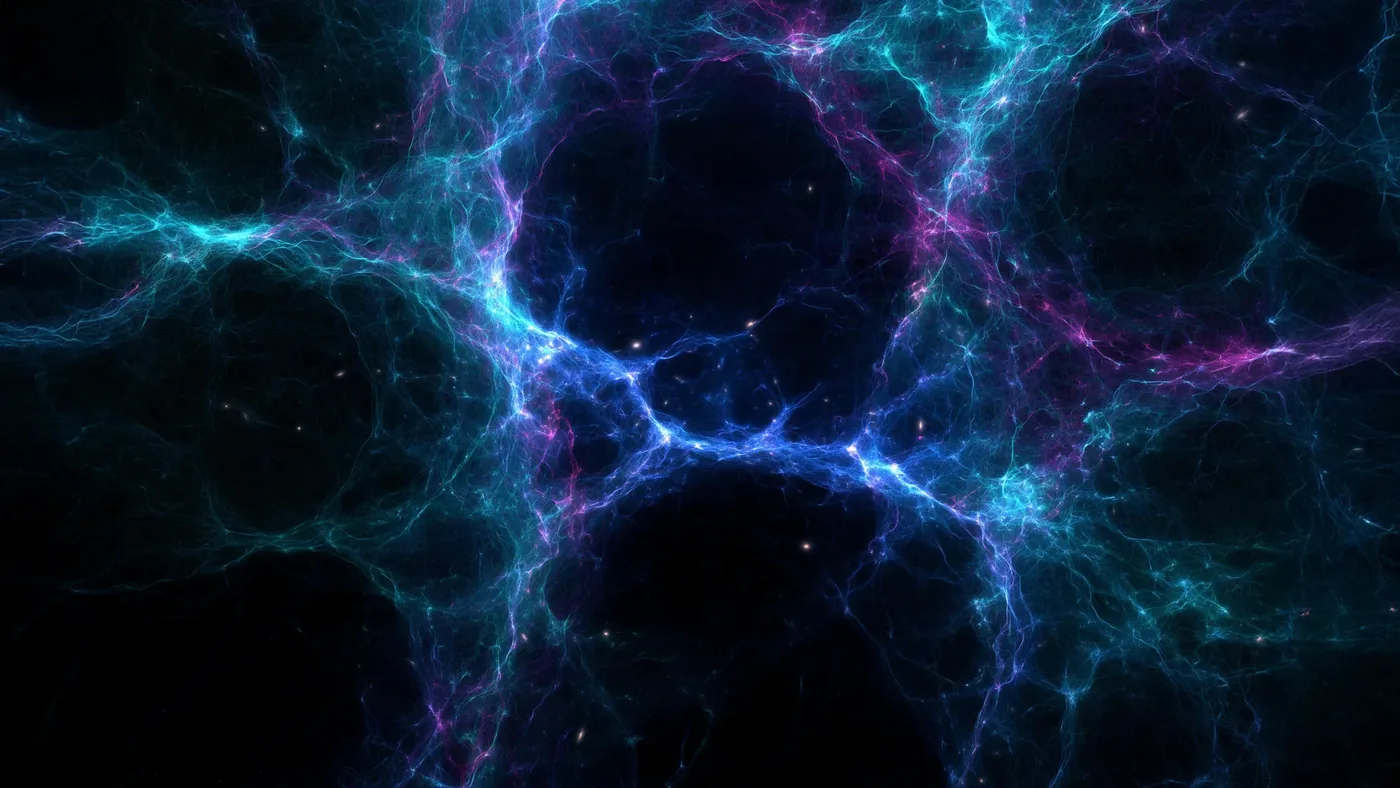 Cosmological representation of neutral hydrogen distribution across the universe.