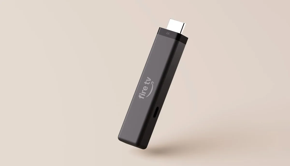 Amazon Fire TV Stick 4K hardware media player showing its compact streaming chassis.