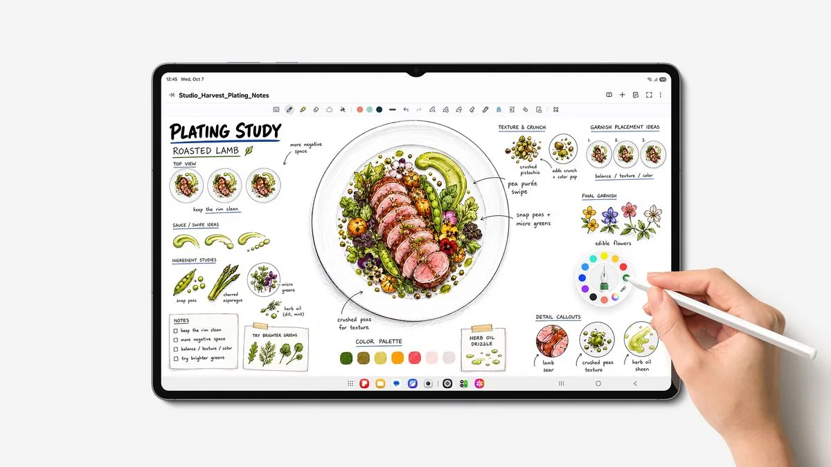Official product render showing the Galaxy Tab S12 Ultra display.
