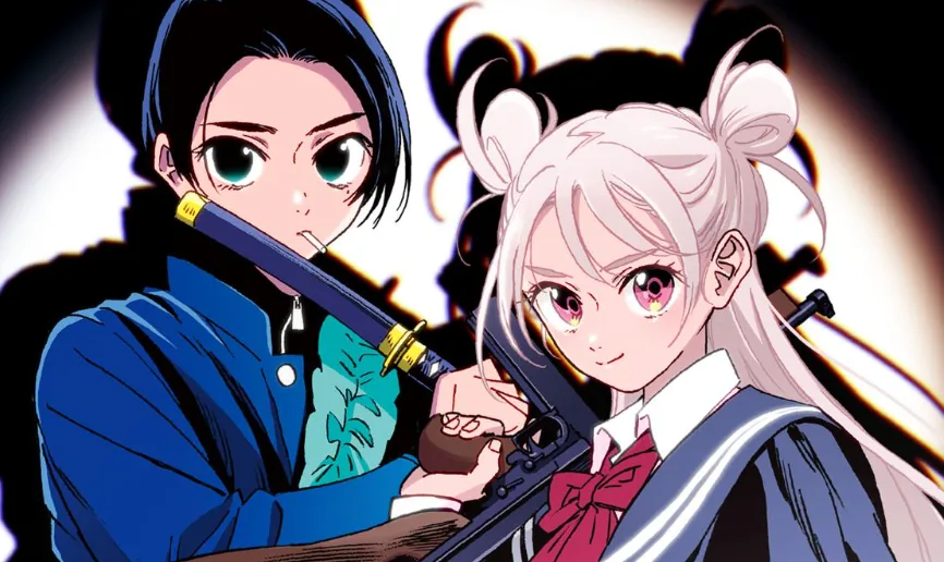 Promotional artwork for the Ghost Fixers manga serialized on Shonen Jump+.