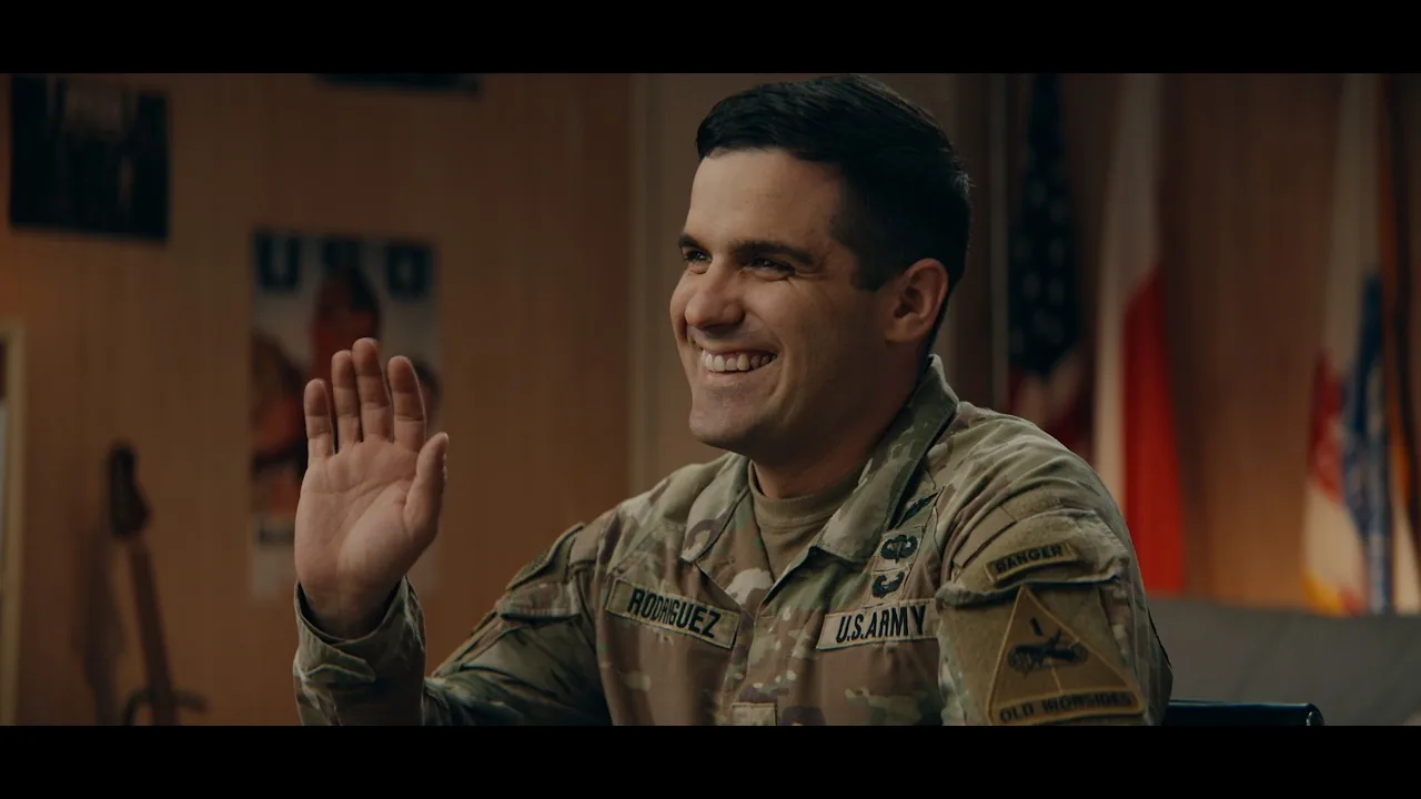 Military families using Google Beam across long distances.
