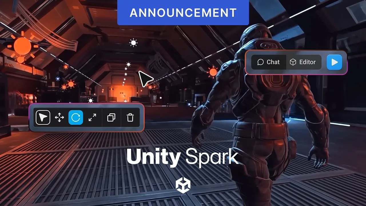 Title card for the Unity Spark announcement video.