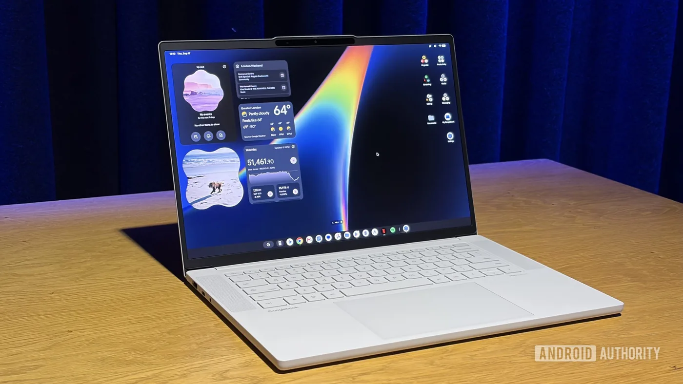 A Lenovo Googlebook 15 laptop showing system menus relevant to the Googlebook bootloader.