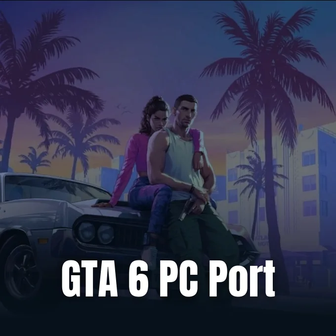 Official artwork of Grand Theft Auto VI showing protagonists Lucia and Jason sitting on a car.