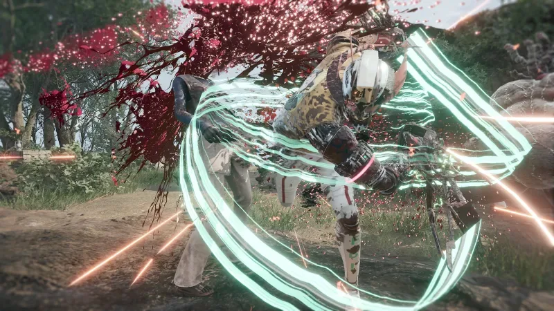 Action gameplay scene from Romeo Is a Dead Man showcasing Grasshopper Manufacture games combat design