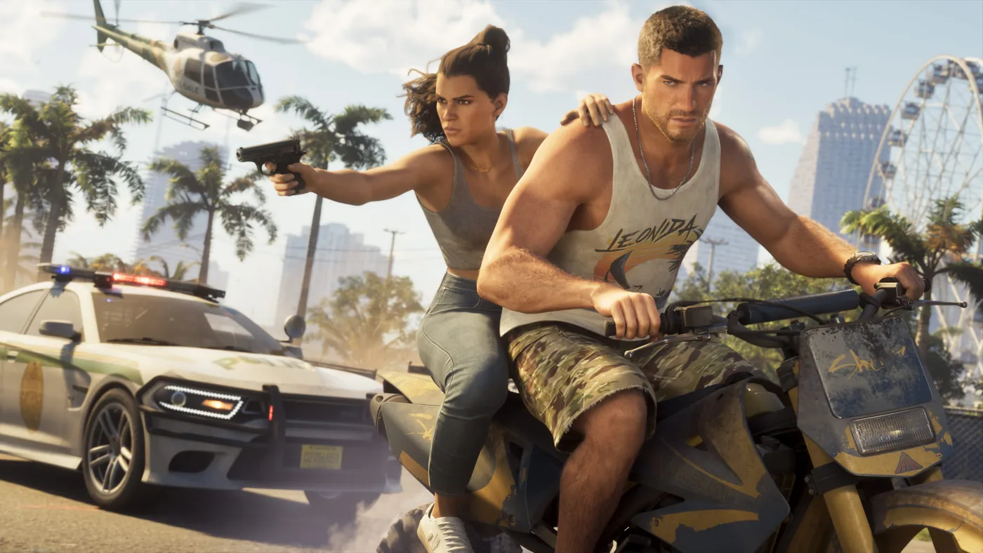 Promotional graphic presenting the official Grand Theft Auto 6 title branding.