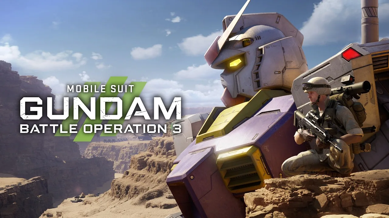 Video still from the official Gundam Battle Operation announcement stream.