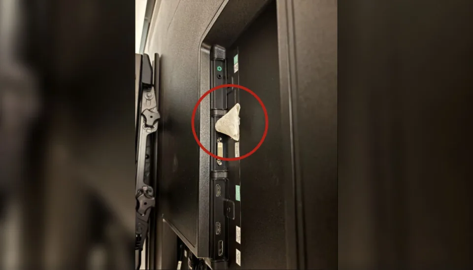 A hidden recording device wrapped in toilet paper plugged into a television port at OpenAI.