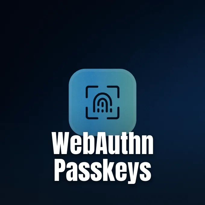 A glowing digital fingerprint icon centered on a dark blue gradient background.