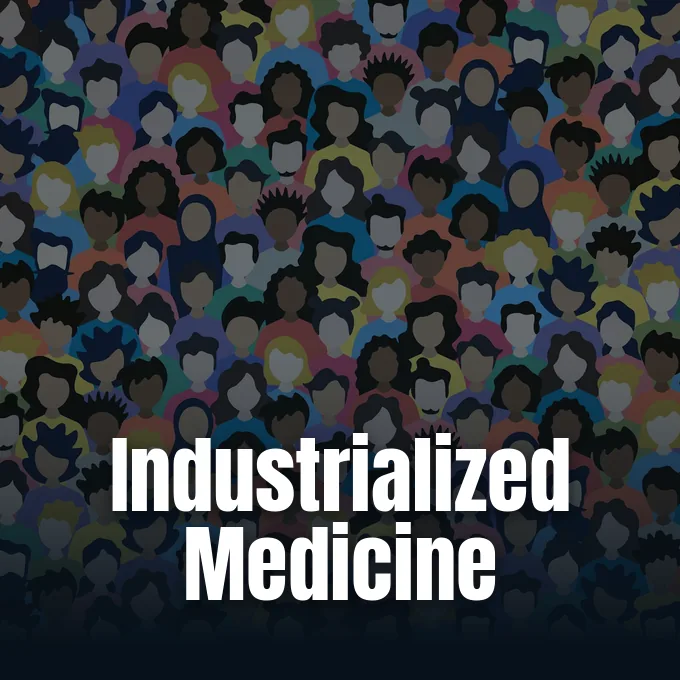 A flat vector illustration showing a dense crowd of diverse stylized people facing forward.