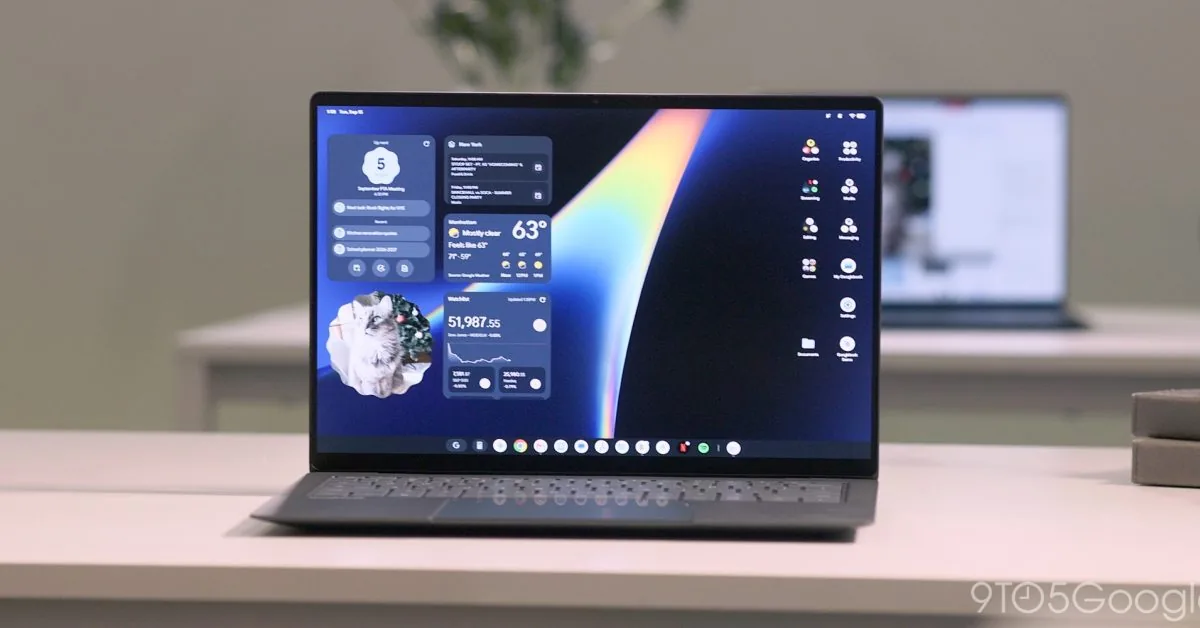 The screen and hinge of an Acer Googlebook 14 system.