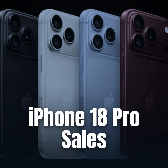 A row of smartphones lined up side by side showing various colors and rear camera lenses