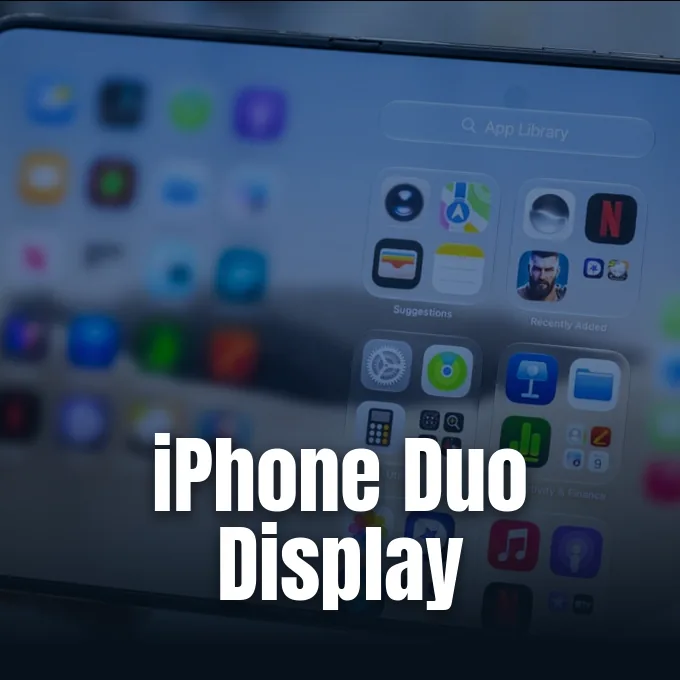 Apple showcases the iPhone Duo display during its September 2026 product presentation event.