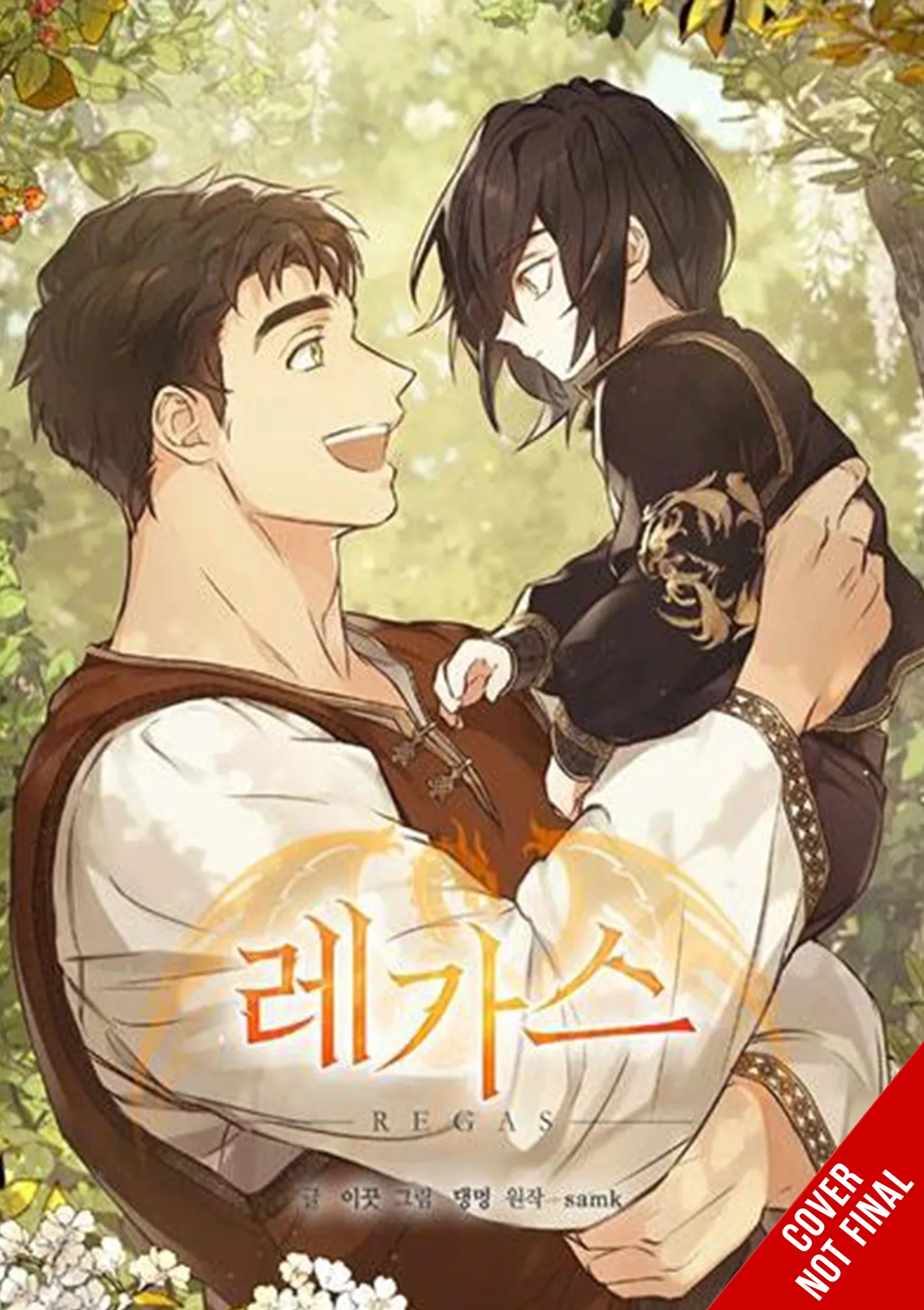 Promotional cover artwork for the fantasy webtoon Regas.