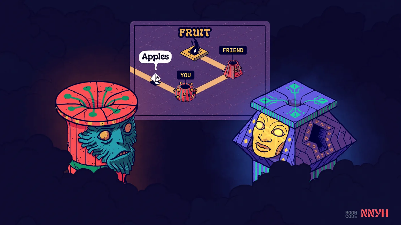 Gameplay screenshot of Idol Factions in Jackbox Party Pack 12 displaying team category sorting.