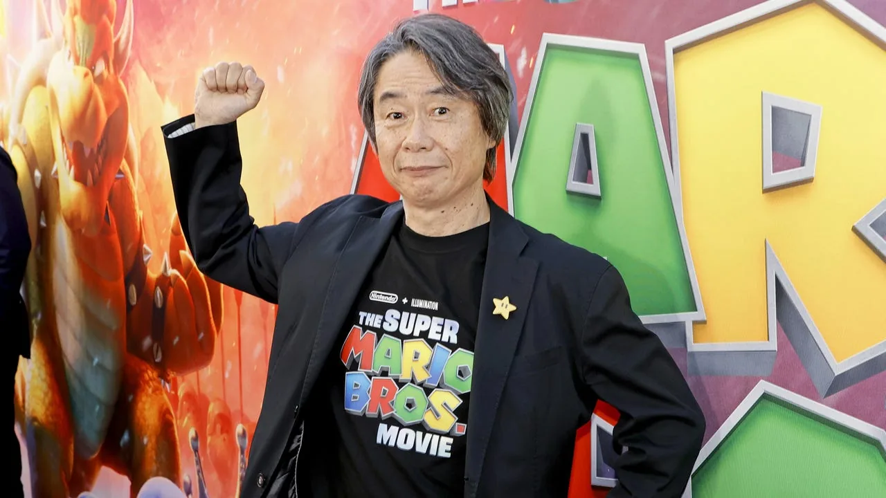 Shigeru Miyamoto speaking at a media event following the Japan Order of Culture award announcement
