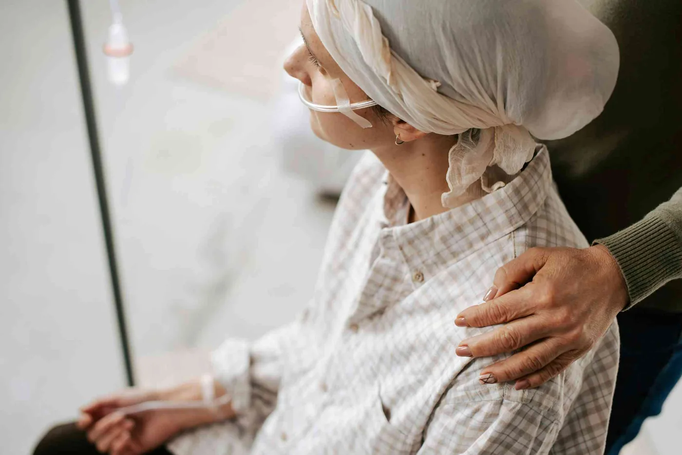 Patient receiving clinical treatment under medical supervision