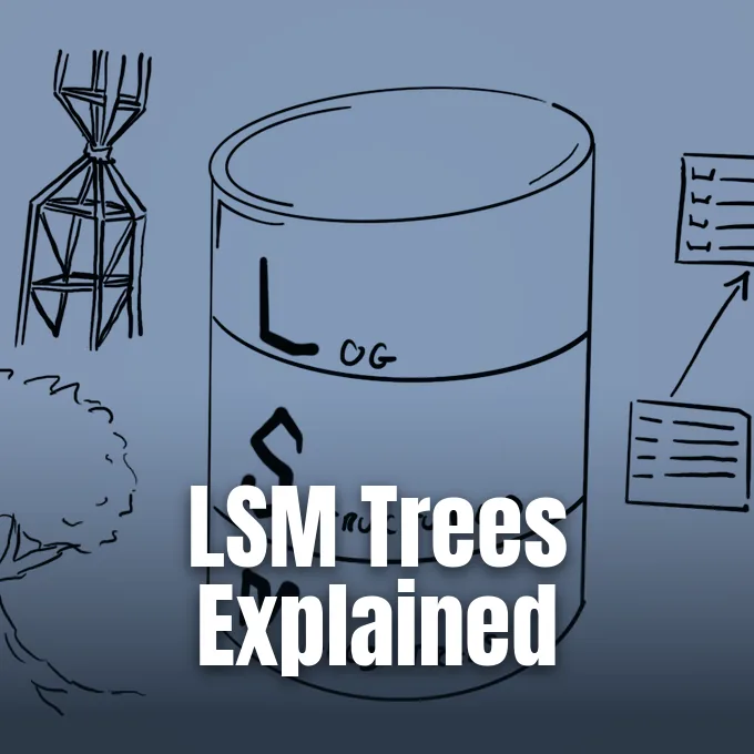 A hand-drawn sketch depicting a database storage cylinder alongside schematic diagrams and a tree outline.