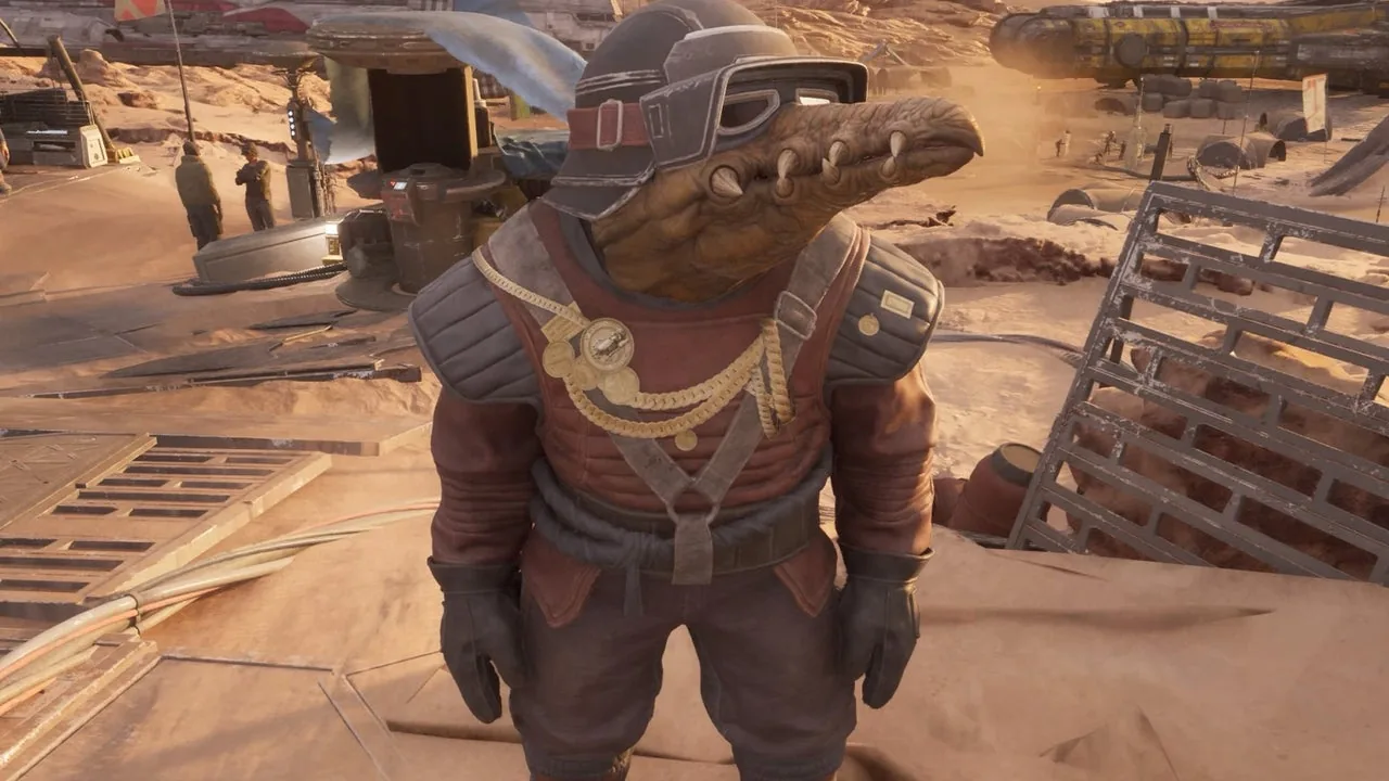 Promotional screenshot of Star Wars: Galactic Racer character Biddy Blas.