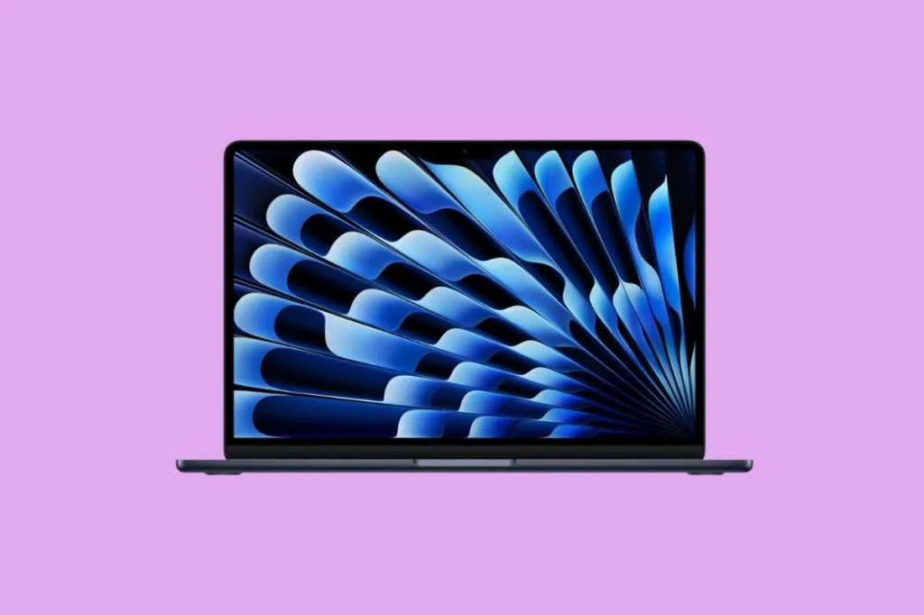 Apple MacBook Air displayed with promotional discount branding.