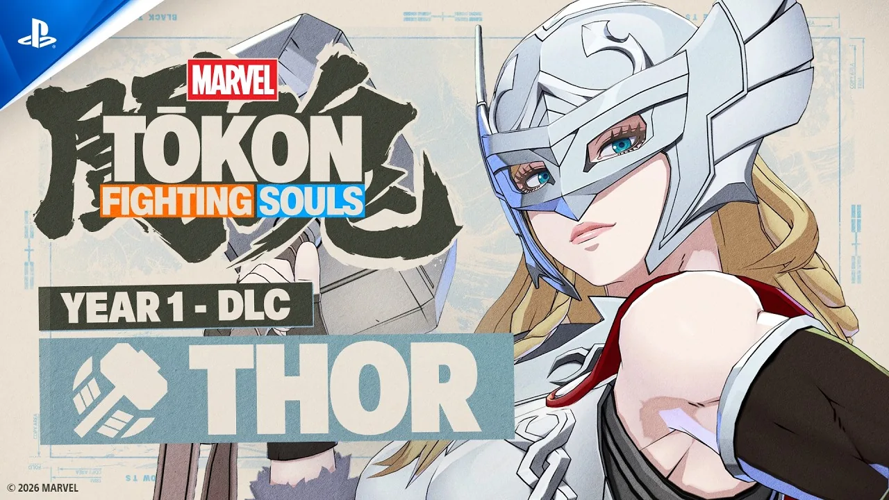 Video thumbnail from PlayStation showcasing Thor Jane Foster for Marvel Tokon.