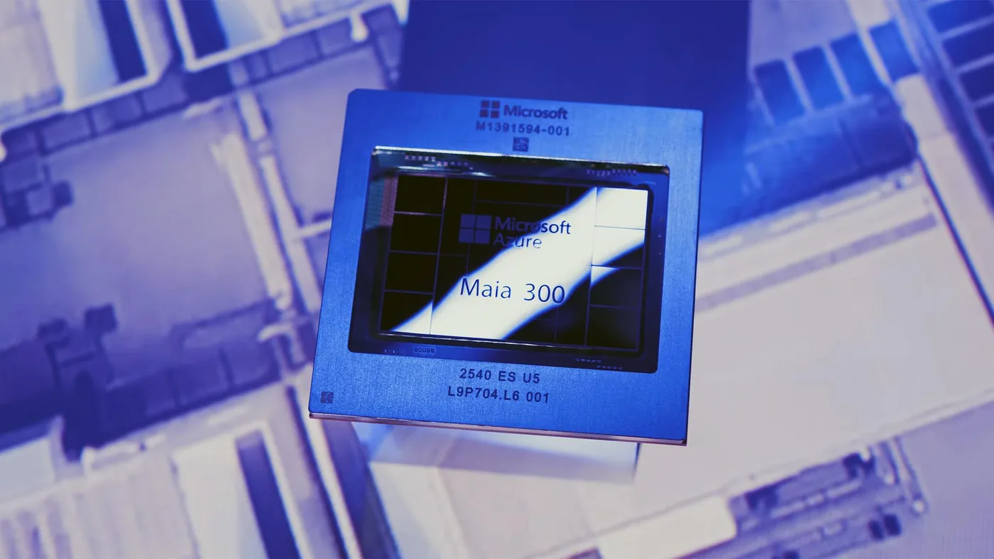 Rendering of the Maia 300 accelerator package structure.