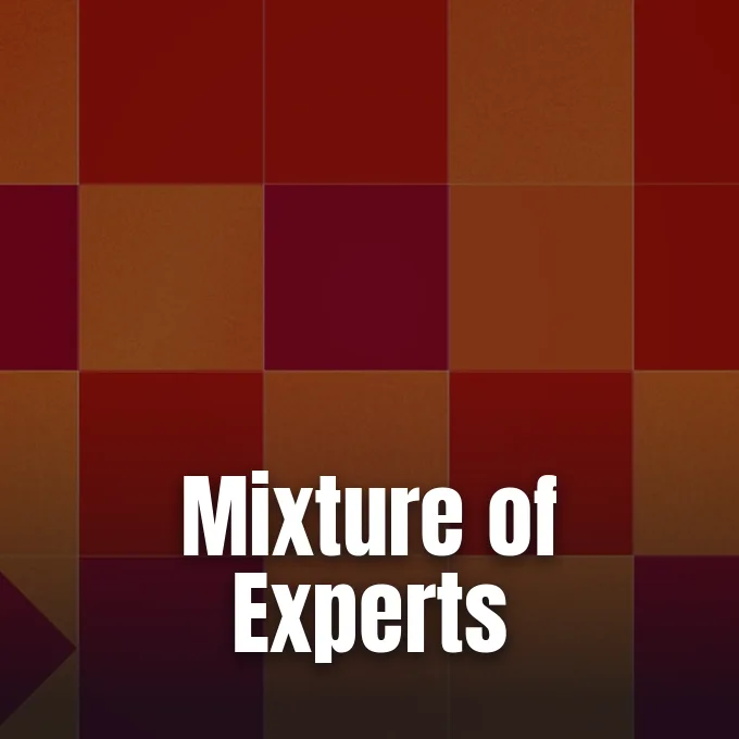 An abstract geometric pattern composed of warm red and orange tiled squares.
