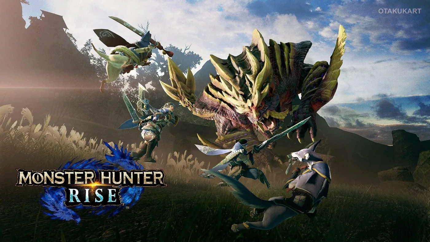 Hunters battle the flagship beast Magnamalo in official Capcom promotional art.
