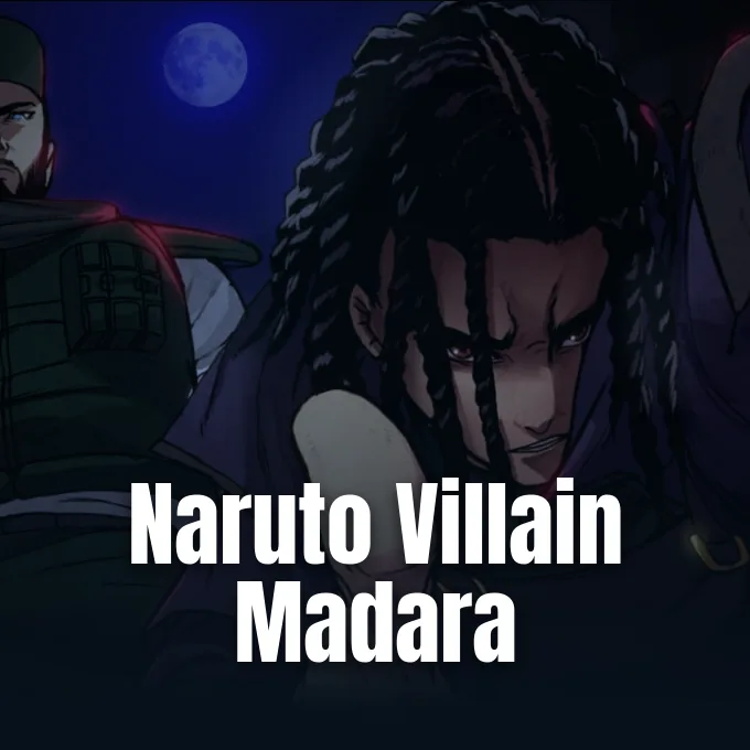 Anime style digital illustration featuring stylized hip-hop artists against a nighttime background with a full moon