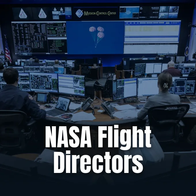 NASA flight directors at Johnson Space Center in Houston