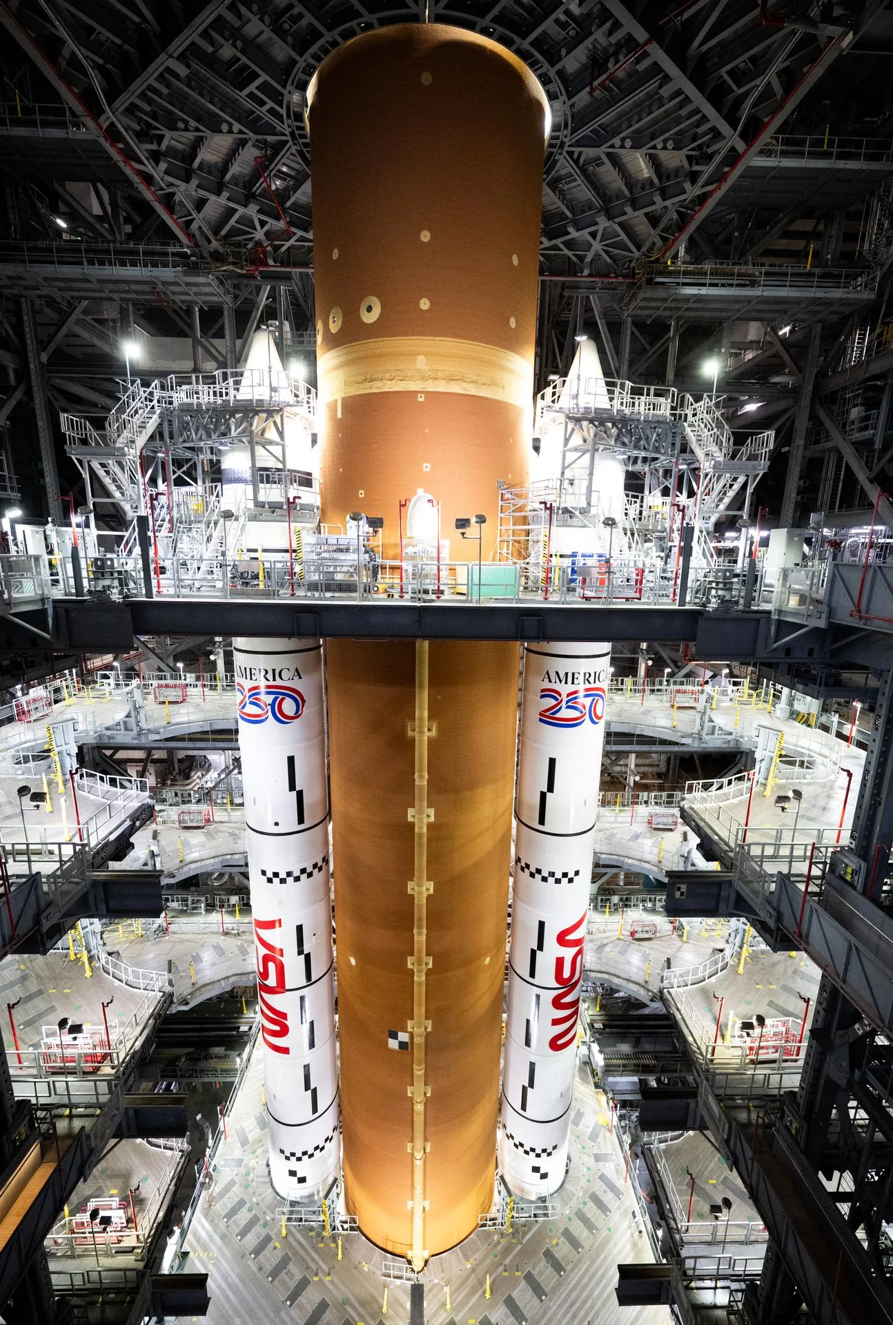 Official briefing setup and agency presentation during a NASA news conference.