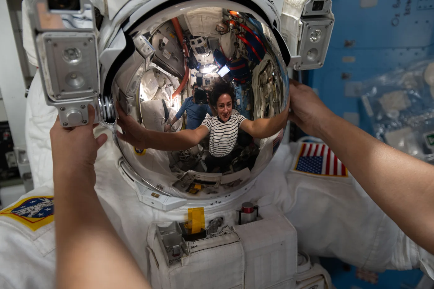 NASA astronaut Jessica Meir photographed during mission preparations for station operations.