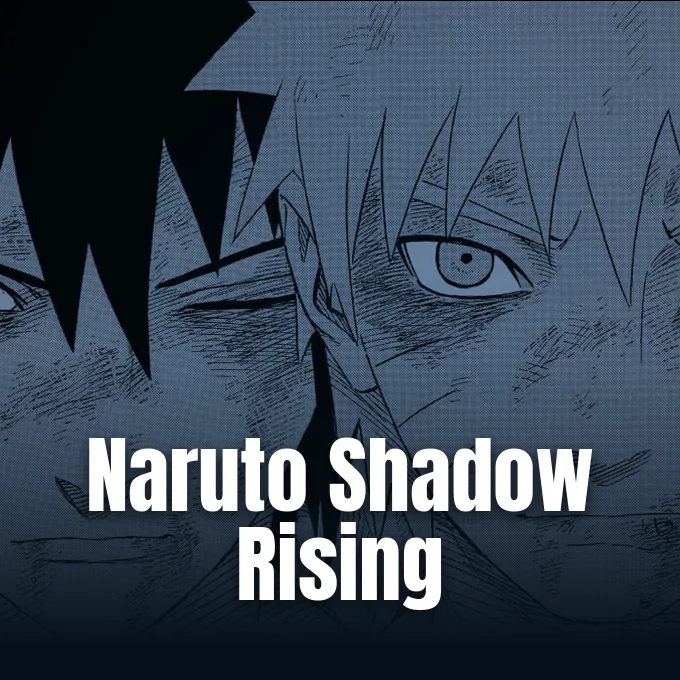A monochrome manga illustration featuring Naruto Uzumaki and Sasuke Uchiha side by side with an intense expression.