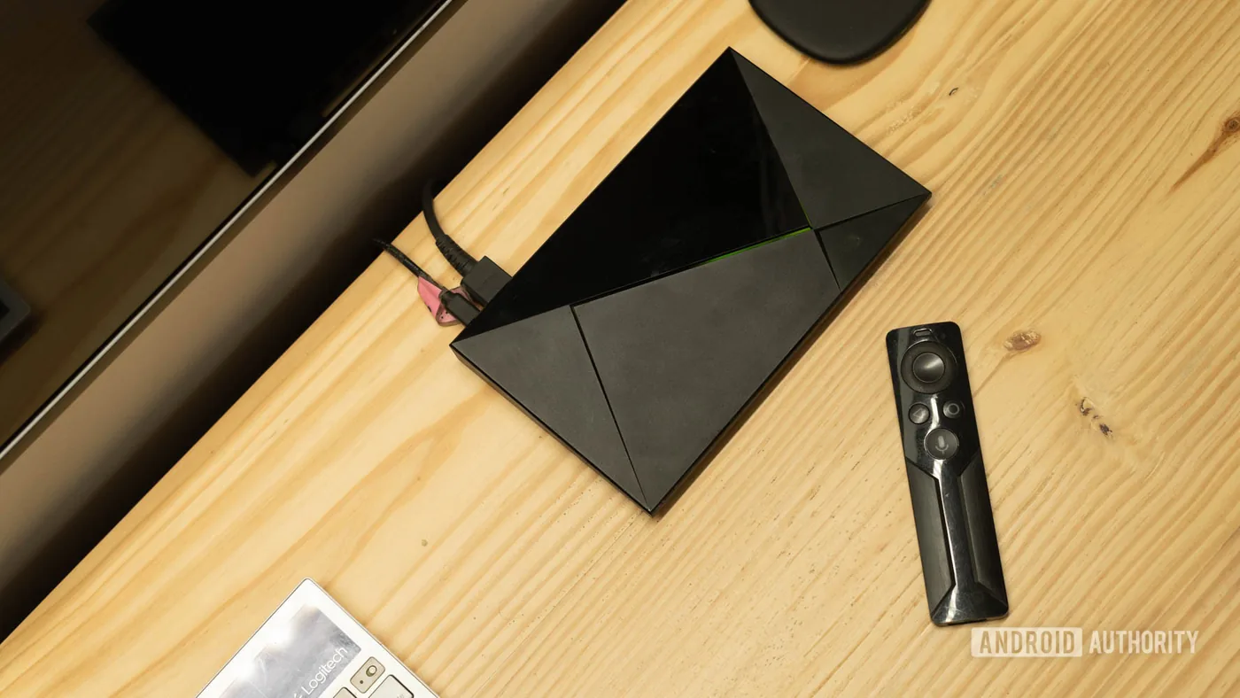 Nvidia Shield TV Pro unit viewed from above