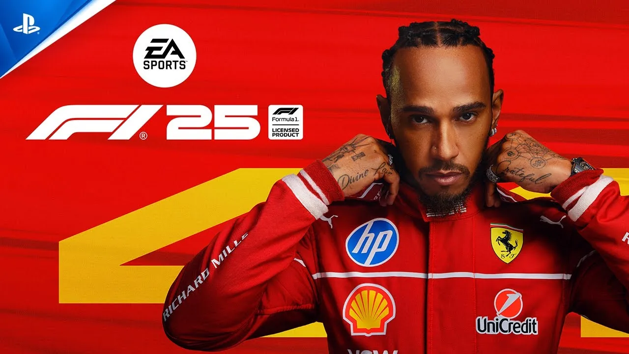 F1 25 reveal trailer video thumbnail for PS5