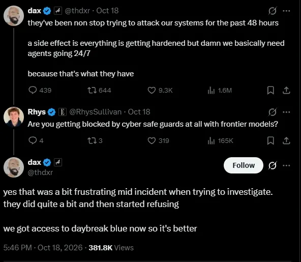 Social media post about the OpenCode hack distillation attack.