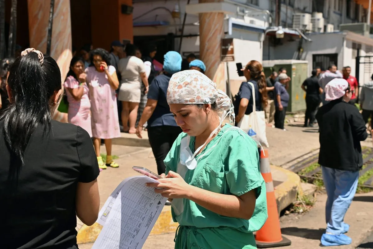 Emergency response personnel coordinate relief efforts following the shallow Panama earthquake.