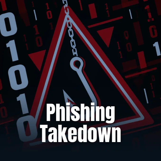A digital illustration showing a fishing hook inside a red warning triangle over binary code background.