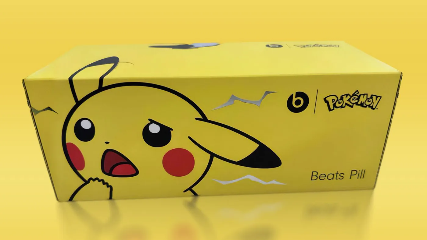 Promotional graphic featuring the Pikachu Beats Pill collaboration.