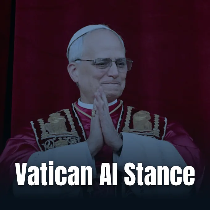 Pope Leo XIV delivering a formal public address on technology and culture.