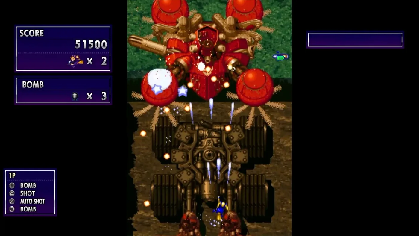 Development screenshot showing arcade gameplay with centered display orientation.
