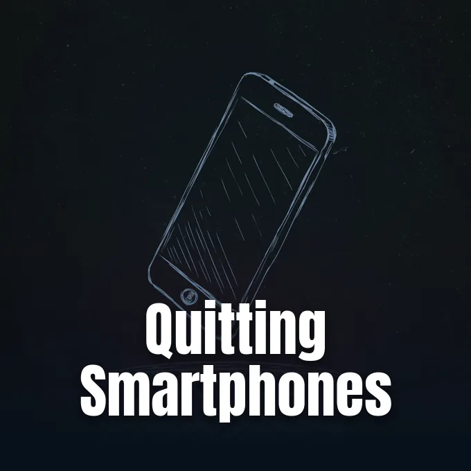 A minimalist line drawing illustration of a smartphone tilted against a dark dark background.