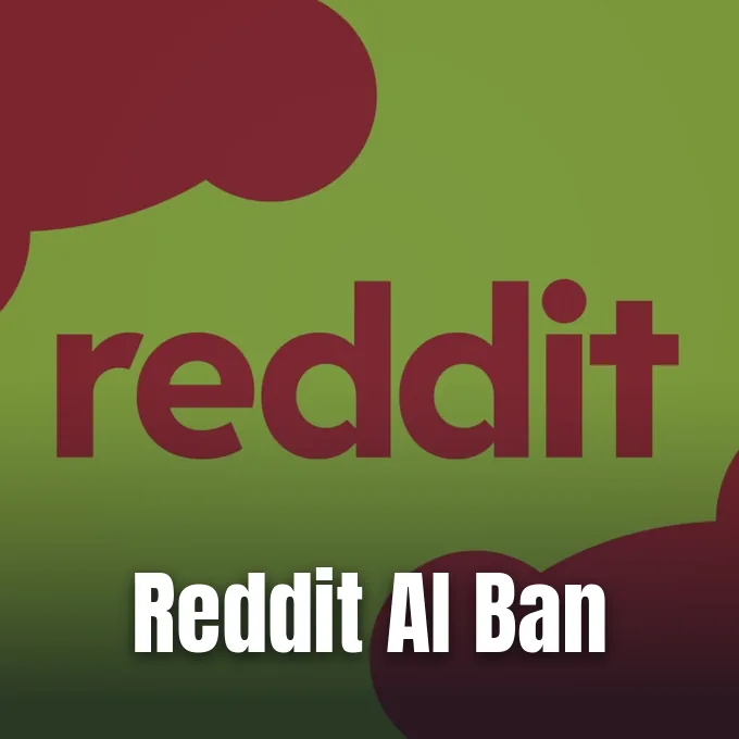 The Reddit wordmark logo displayed prominently in red against a green and abstract background.