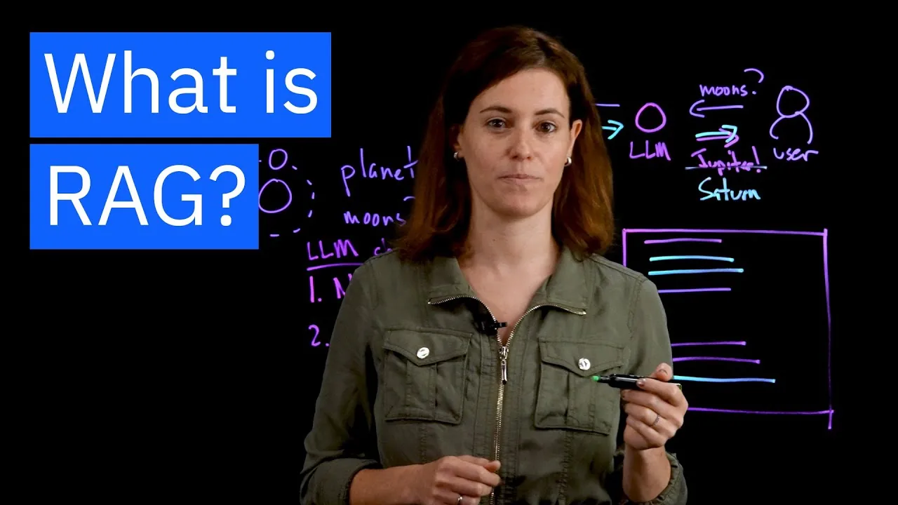 Video title card explaining retrieval-augmented generation concepts