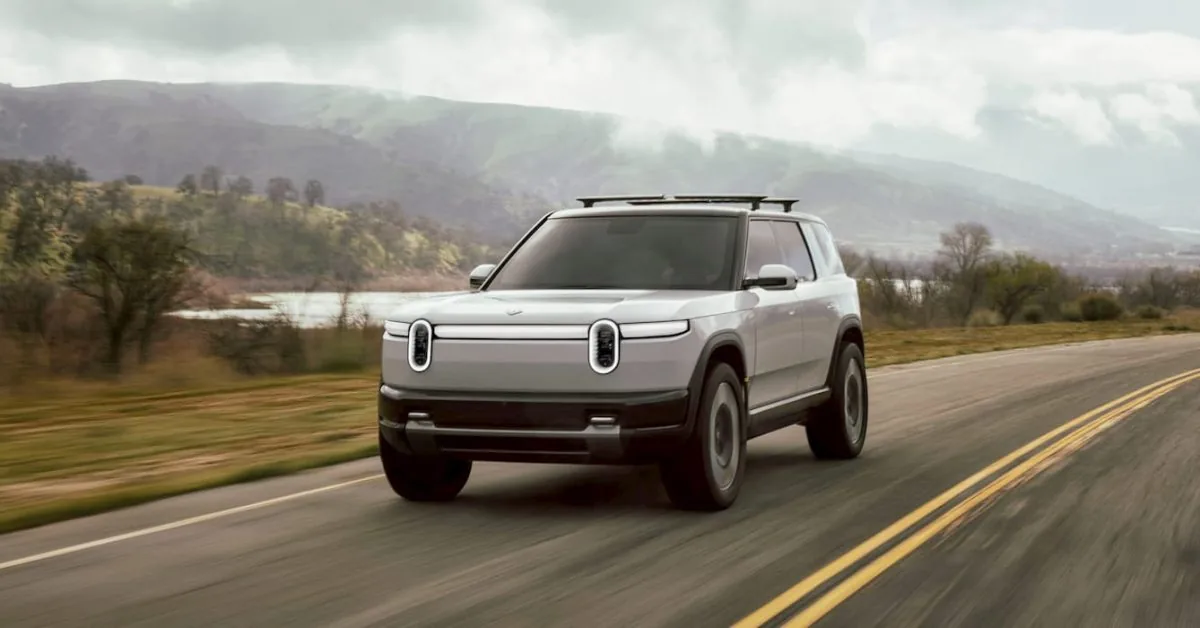 Rivian R2 vehicle reservation showcase highlighting updated Rivian sales numbers and consumer interest.
